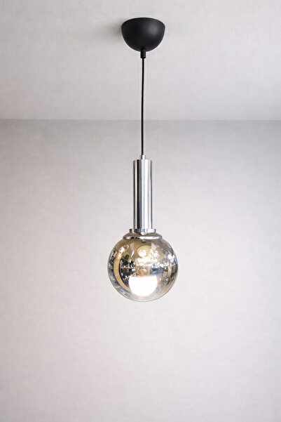MINIMAL ETICARET VE BILGI TEKNOLOJILERI Globe Black & Silver ONE Sarkıt Cam A...