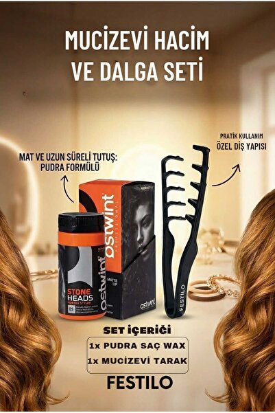 FESTİLO مجموعة من قطعتين من الشمع البودرة الخاص بالنساء لزيادة الحجم وتصفيف ا...