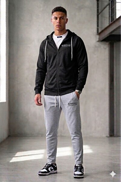 ByFourMan Ανδρικό σετ αθλητικής φόρμας AMBİTİONS Ba με τύπωμα με τσέπες με επ...