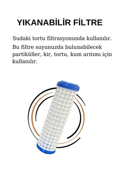 Evora Daire Girişi Yıkanabilir Tekli Filtreli Su Arıtma Filtre Kabı