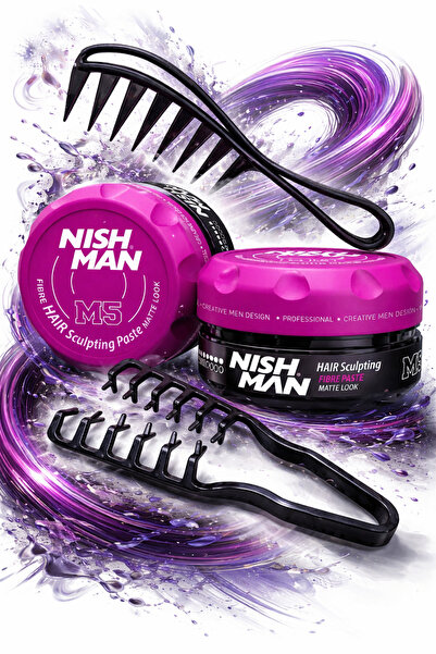 NISHMAN M5 SAÇ ŞEKİLLEMDİRİCİ MAT WAX 100 ML /+ ŞEKİLLENDİRİCİ MUCİZEVİ TRAK ...