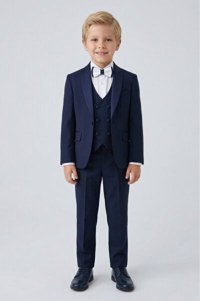 Doctor junior Αγορικό γιλέκο μπλε ναυτικό χρώμα Ναυτικό γιακά Λεπτομερές κοστ...