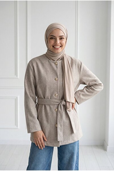 BENAHOLL Μπουφάν Dacia Angora με μεταλλικά κουμπιά στο μπροστινό μέρος - BN45...