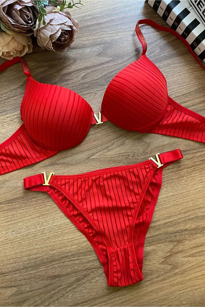 Lorinyo Padded V-Neck Women's Bra Set