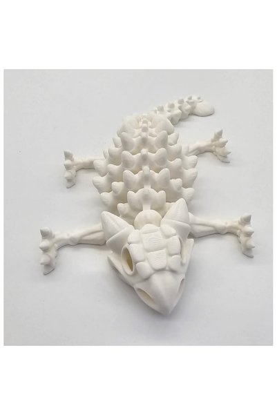 OEM Jucarie Flexibila Schelet Ankylosaur - Dinozaur Articulat Fidget Toy - 20cm - Alb - Cadou Copii