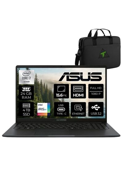 ASUS ExpertBook B1 B1503CVA Intel Core i7-13620H 24GB 4TB W11H&TEKDENÇANTA
