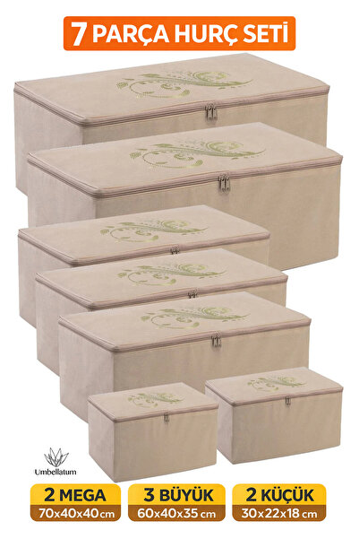 umbellatum Σετ Μπεζ Χρώμα 2 Mega 3 Μεγάλες και 2 Μικρές Τσάντες