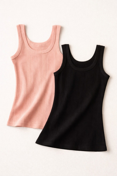 Demirsa Boutique Βαμβακερό χτενισμένο ύφασμα καμιζόλας με χοντρές τιράντες, ο...