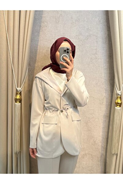 Tığ Triko 5095 Paraşüt Kumaş Kombinli Pantolonlu Takım bej