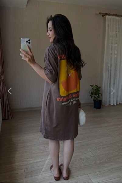 FLUTUR BUTİK Graphic Printed 100% Cotton Combed Dress Original. Zr