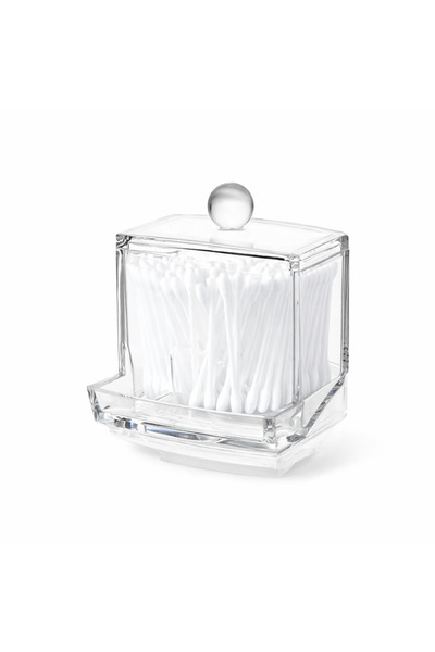 Generic Transparent Cotton Swab Box with Stylish Lid Clean Organization for B...