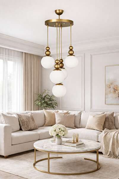 VENON Snowman 5-Piece Pendant Lamp ❤️   Antique Body with White Glop Glass ❤️...