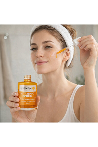 isham cosmetics Leke Karşıtı Aydınlatıcı Vitamin C Serum Ascorbic Asit, Ferul...