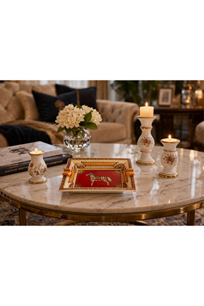 Bahar Porselen ALTIN AT DEKORLU PORSELEN KÜLLÜK