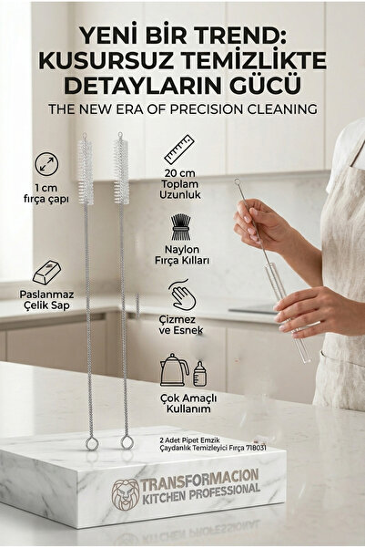 Transformacion 2 Adet Pipet Emzik Çaydanlık Temizleyici Fırça