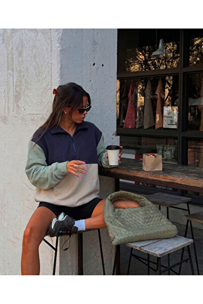 maternel Φούτερ με χρωματικά μπλοκ και λειτουργία θηλασμού