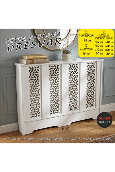 Serev Mobilya 90 cm Petek Kaplama Dresuar Şık Dekoratif. İç Ölçüler Gen:90 cm...