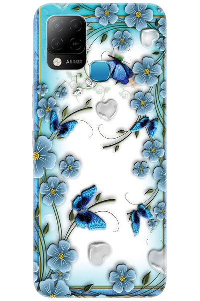 Ceppare iNfinix Hot 10T (X689C) Uyumlu Kılıf Desen Baskılı Silikon Çiçek ve K...