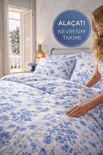 Sheri Home YENİ 100% Pamuk Çift Kişilik Nevresim Takımı DigitalKIRÇİÇEKMODEL8...