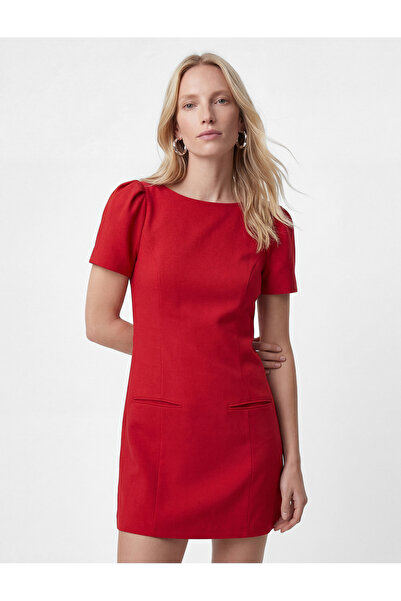 Koton Μίνι φόρεμα με κοντά μανίκια μπαλόνι, σε γραμμή Α, με λεπτομέρεια τσέπη...