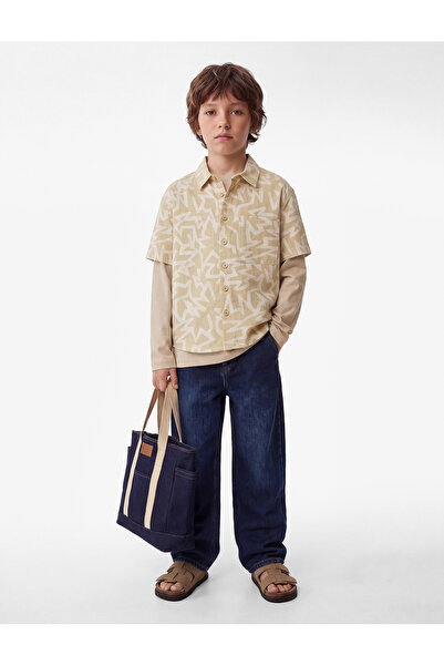 Koton bumbac bucăți cu buzunare Pantaloni Baggy Fit denim