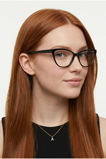 Houseofeyeris Nerina Black Frame Blue Block Clear Screen Glasses – Thin Cat E...