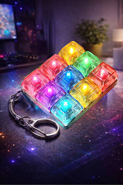 Hyd Oyuncak Işıklı Klavye 9 Tuşlu Stres Giderici Ses Çıkaran ışıklı Renkli Tu...