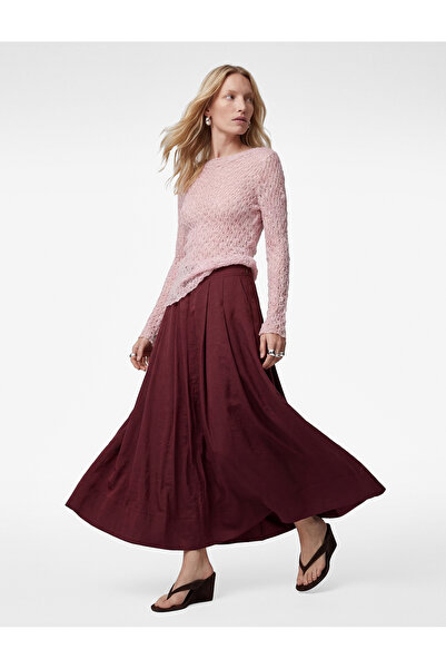 Koton Άνετη εφαρμοστή υφασμάτινη μίντι φούστα με πιέτες και τσέπες