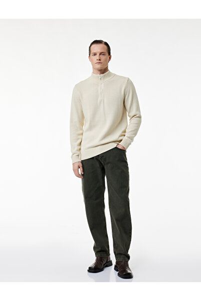 Koton Cotton Long Sleeve Half Zip Knitwear Sweater