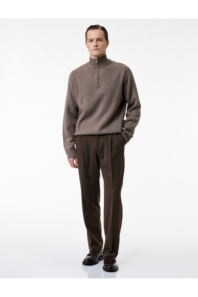 Koton Comfortable Fit Pocketed Viscose Blend Pleated Fabric Pants
