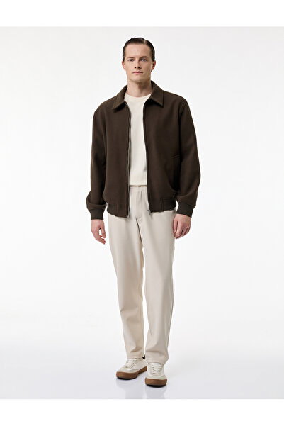 Koton Μακρυμάνικο μπουφάν με φερμουάρ και γιακά πουκάμισου