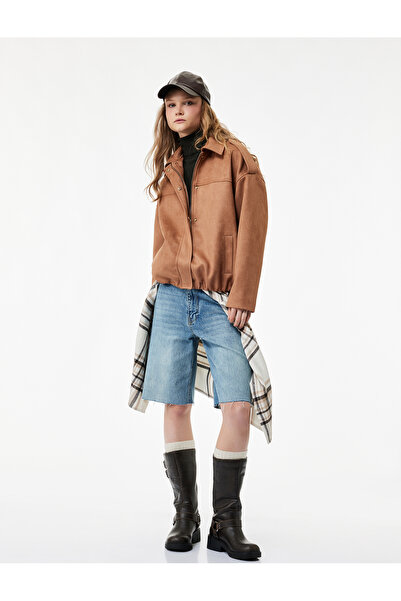 Koton Μακρυμάνικο μπουφάν από ψεύτικο καστόρι oversized Bomber με τσέπες