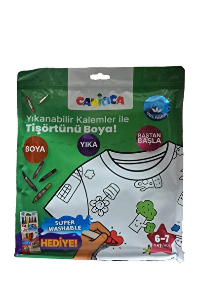 carioca Boyanabilir Tişört-Keçeli 6-7 Yaş Kalem Hediyeli Ln-80008