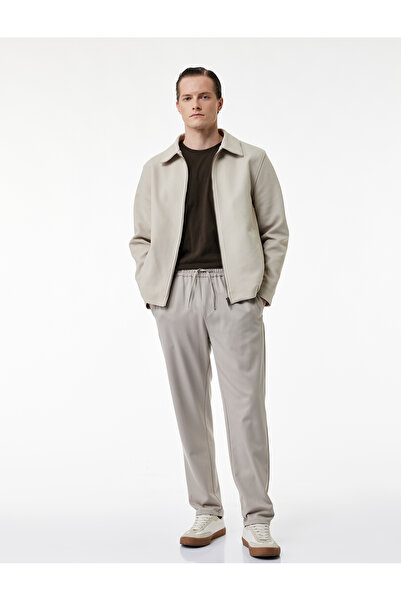 Koton Viscose Blended Pocket Detailed Relaxed Cut Waist Lace up Trousers