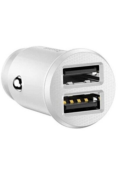 Baseus Incarcator Auto Grain, 10.5W, 2.1A, 2 x USB-A, Alb CCALL-ML02