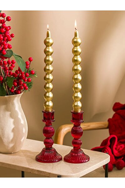 LC Waikiki LCW HOME Sarı Dekoratif Mum 2'li 24 Cm