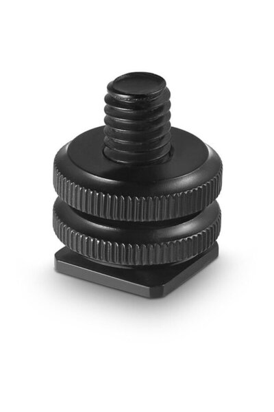 OEM Flash shoe adapter – 3/8 male thread with two clamping plates and 1/4 fem...