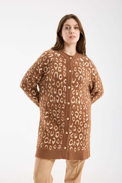 Invee Armona Knitwear Cardigan Camel-Ekru