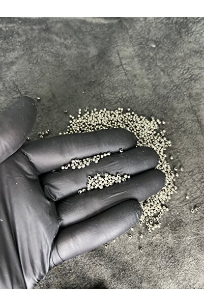 Mos Tespih 100 Grams 2mm Metal Round Bit Spacer Beads Silver Color
