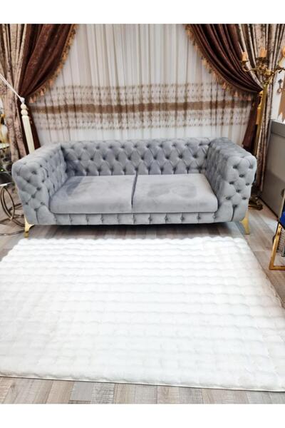 Softline Covor Modern Iepure Pufos Living Dormitor Sufragerie Alb