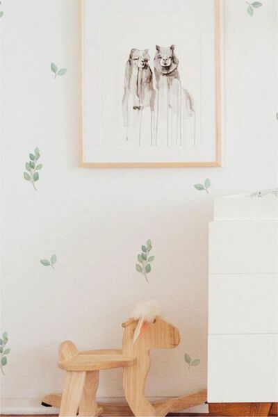 Piksel Grafik Αυτοκόλλητο τοίχου με πράσινα φύλλα, αυτοκόλλητο παιδικού δωματίου