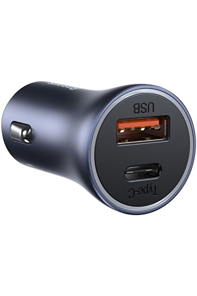 Baseus Incarcator auto Golden Contactor Pro, 1x USB, 1x USB-C, 40W, PD 3.0, Q...