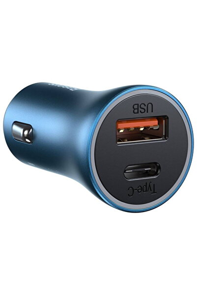 Baseus Incarcator Auto USB si Type-C Golden Contactor Pro Dual Quick Charger ...