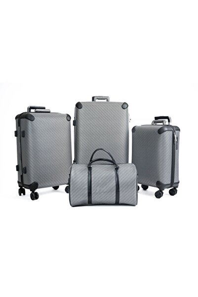 MAC CENTER Luxury 4 Pcs Set Valises Travel 360 Spinner Wheels Trolley Suitcas...