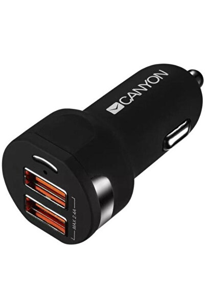CANYON Incarcator auto C-04, DUAL USB, Negru