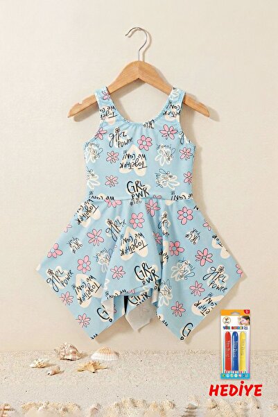 ZUZUNGA Φόρεμα μαγιό για κορίτσια με λουλουδάτο σχέδιο Girl Power