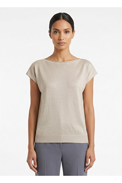 H&A İSTANBUL Women's Boat Neck Short Sleeve Knitwear Blouse