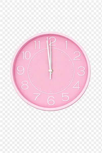 OEM Decorative wall clock, modern design made of plastic, 25CM, Pink