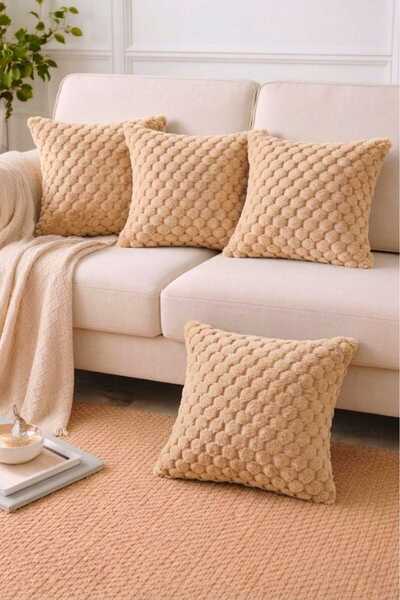 DAHABELLA LUXE HOME Set of 4 - Ultrasoft Soft Plush Cushion Covers - Velvet o...