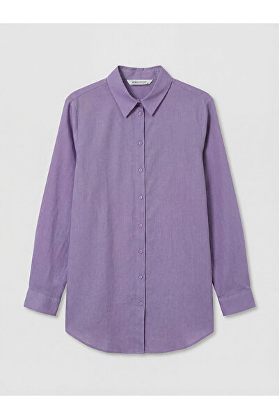 LC Waikiki Γυναικείο πουκάμισο-τουνίκ Lila Regular Fit από την GÜLİS GİYİM